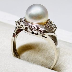 K18WG　パールリング